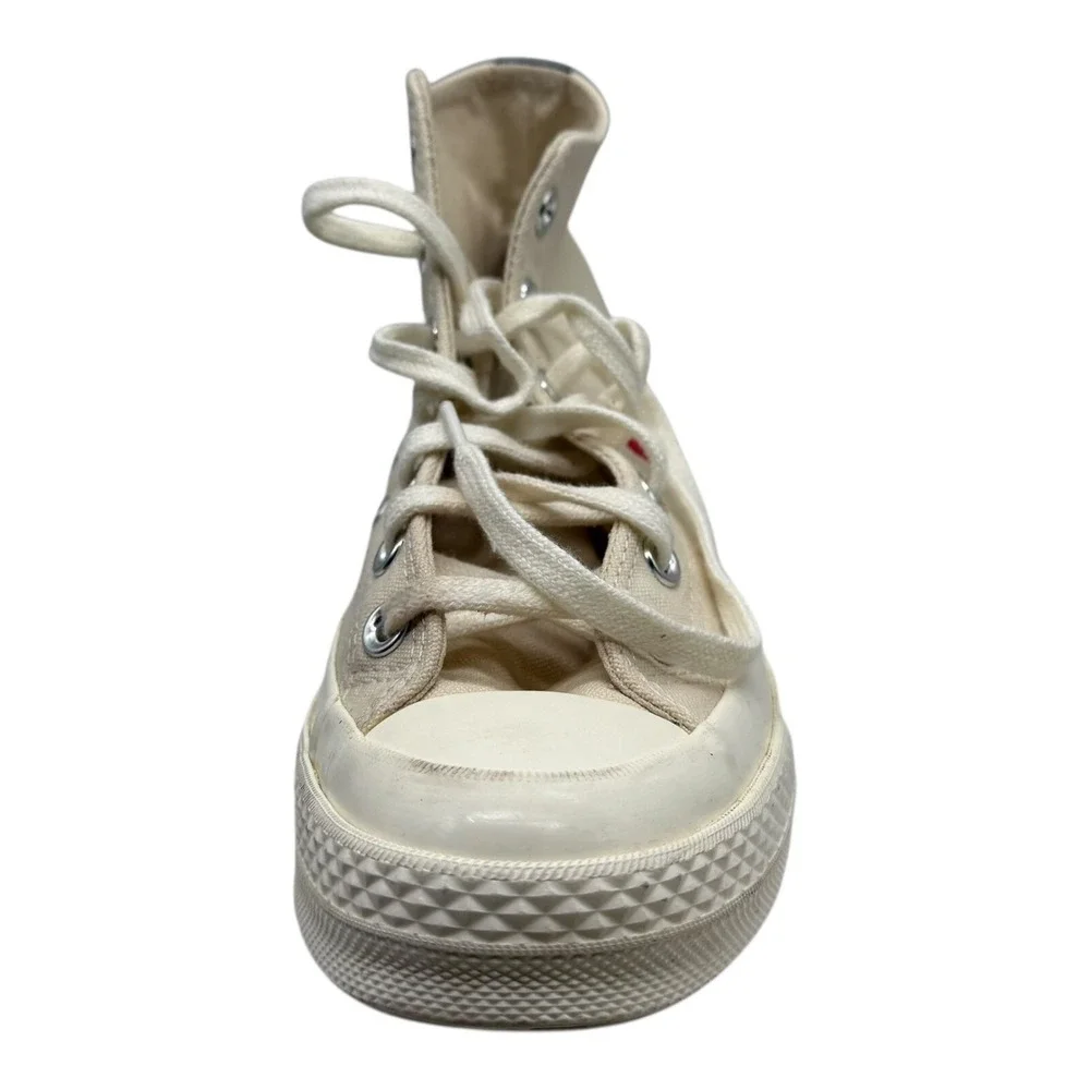 Converse Chuck 70 Hi Comme des‎ Garcons PLAY Sneakers Beige Heart Logo Size 5 - Picture 9 of 10